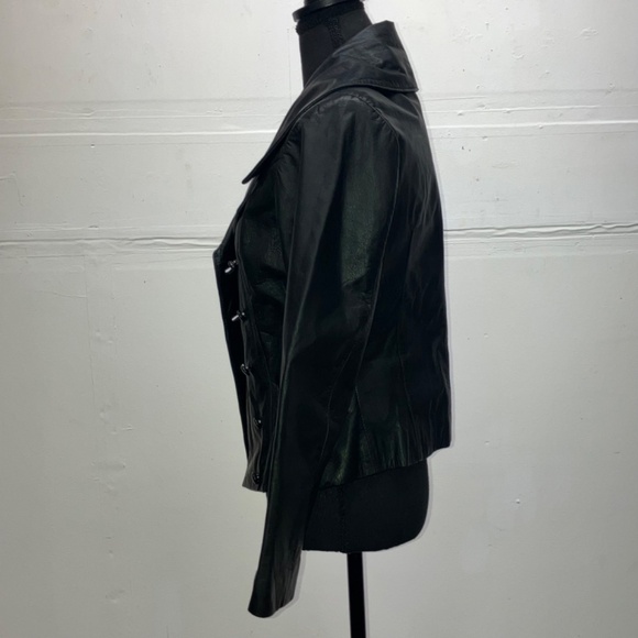 Black Leather double breasted jacket - Picture 9 of 13